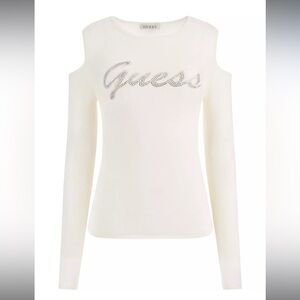 GUESS
Women's Cold-Shoulder Long-Sleeve Logo Sweater
